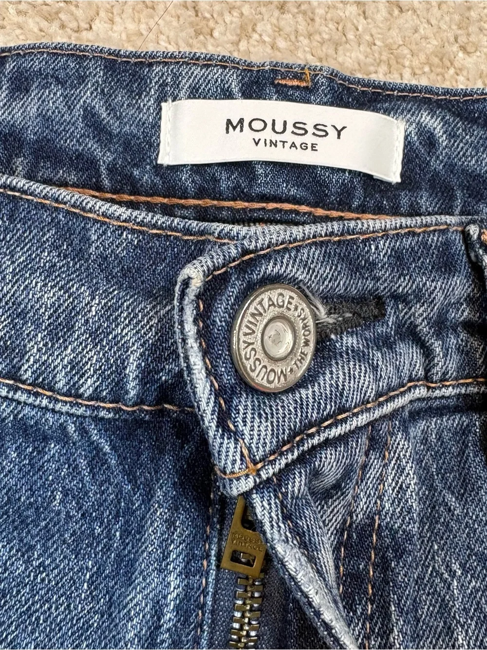 Moussy Vintage Women's Mallard Slim Straight Jeans Blue Sz 25